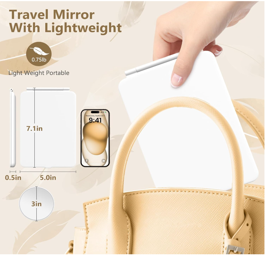 Rechargeable Travel Vanity Mirror