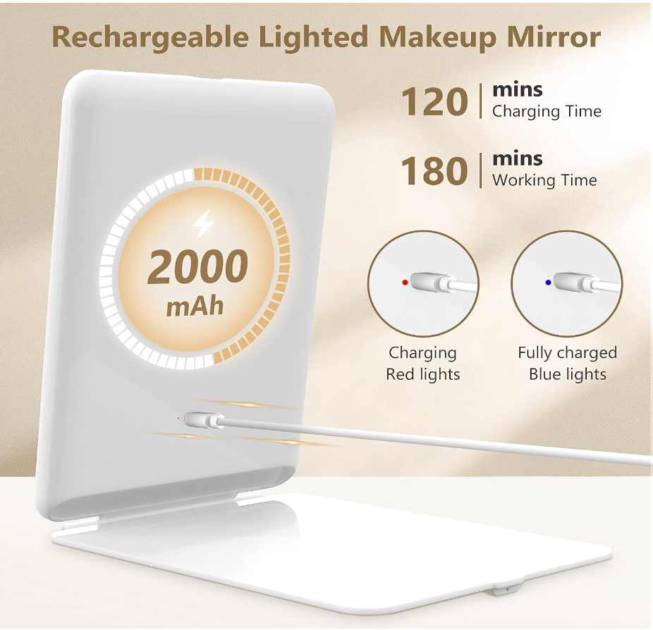 Rechargeable Travel Vanity Mirror