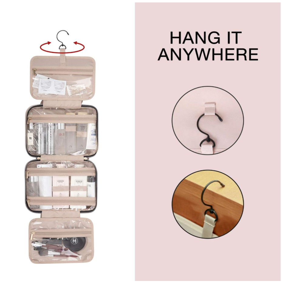 Travel Toiletry Bag with Hanging Hook